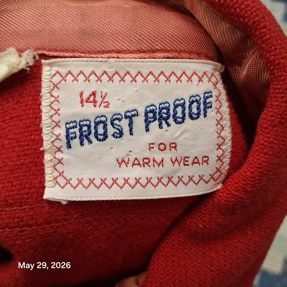 True Vintage 50s FrostProof Wool Flannel Shirt Mens‎ Size Medium 14 1/2 - Picture 4 of 10